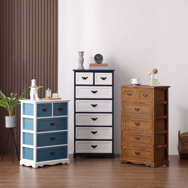 Minimalist Rectangle Brown/White Wood Top Accent Chest with Soft Close Drawer Living Room - image 4