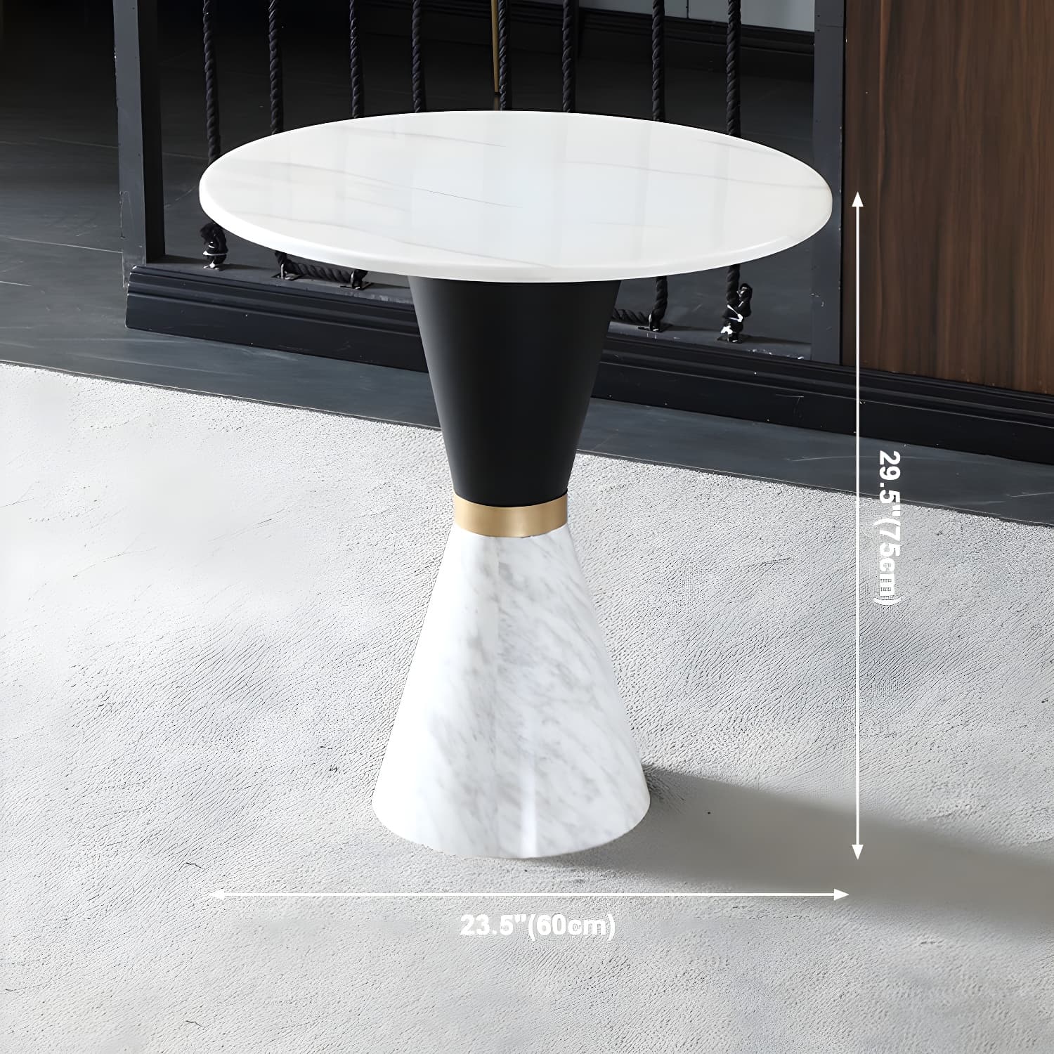 Metal Traditional Luxury Round Table Marble Top Indoor Table with Pedestal - image 23