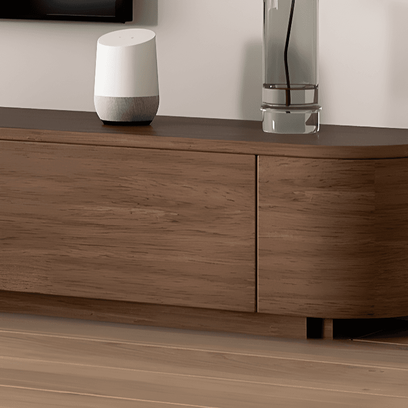 Simple Real Wood TV Stand with 4 Cabinets/3 Cabinets, 2 Drawers and Shelf - image 15