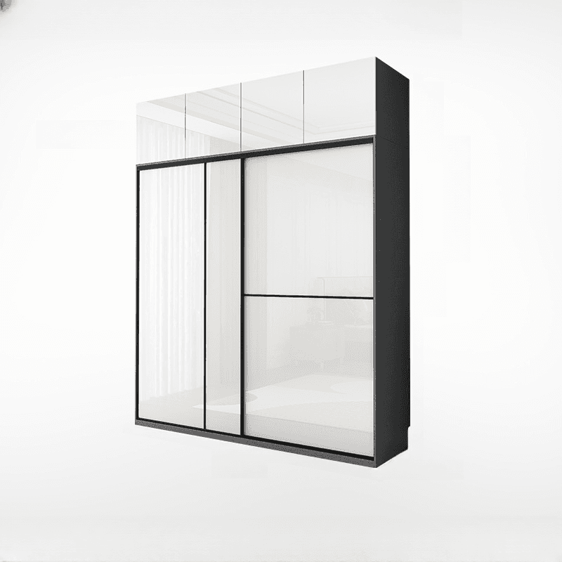 Art Deco Freestanding Chalk Manufactured Wood Cabinet Armoire with Hanging Rod, Interior Shelves & Soft Close Drawer - image 4