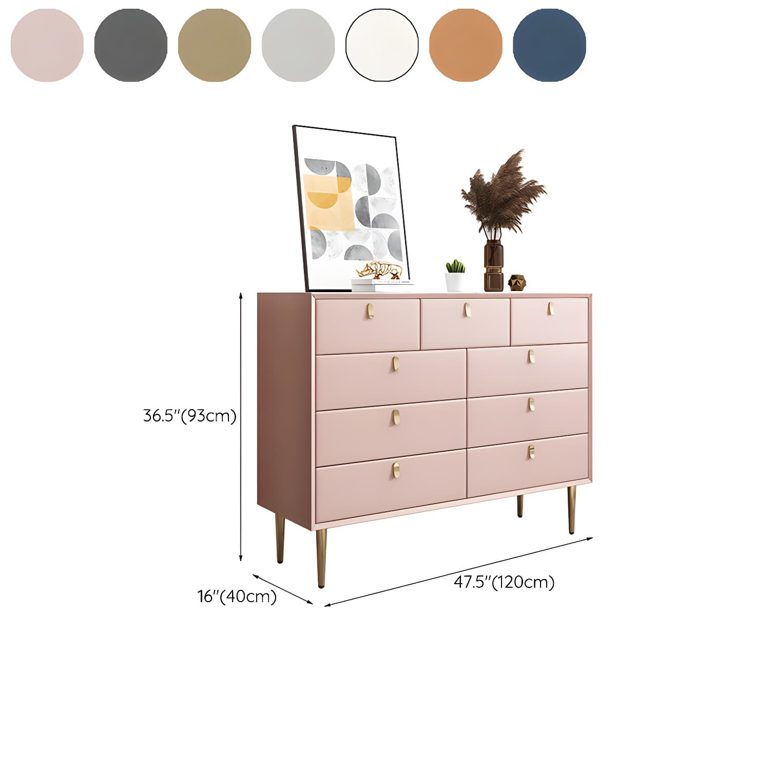 15.6-inch W Storage Chest Classic Glam Dresser with 5/6/7/9 Drawers - image 25