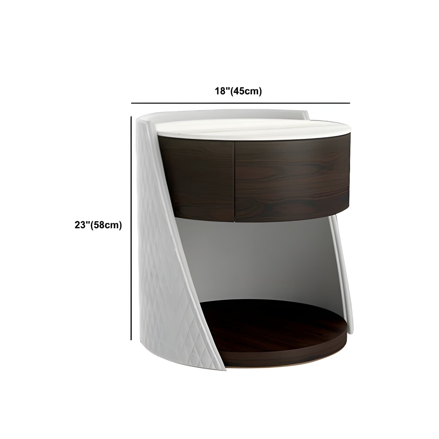 Faux Leather Nightstand 1 - Drawer Nightstand with Wood Accents - image 14