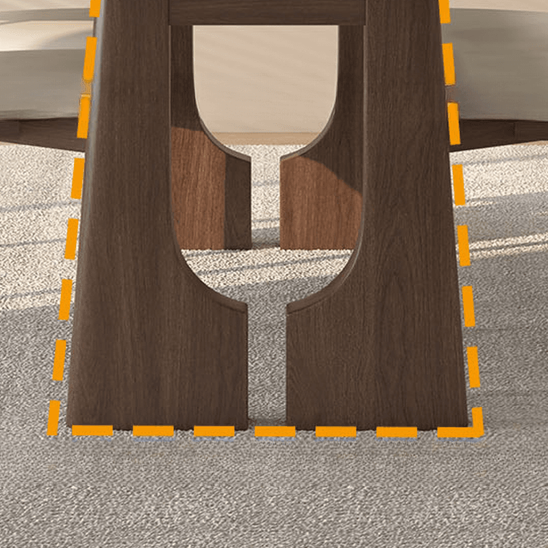 Dining Table Set with Slate Two-sided Pedestal, Upholstered Back, Fixed Table, Padded Chair, and White Top - image 7