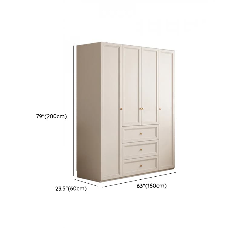 White Minimalist Laminate Wardrobe Closet with 3-Drawer, Soft Close Door, Interior Shelves, and Clothing Rod - image 10
