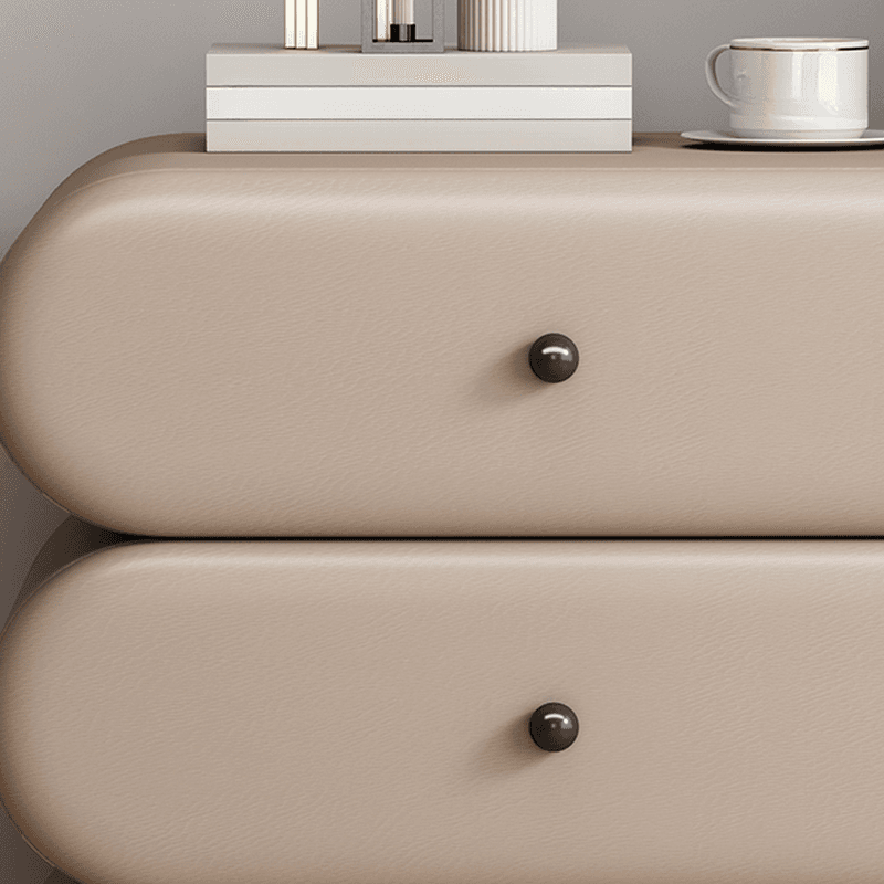 Old School 3-Tier Pleather Countertop Drawer Storage Nightstand - image 10