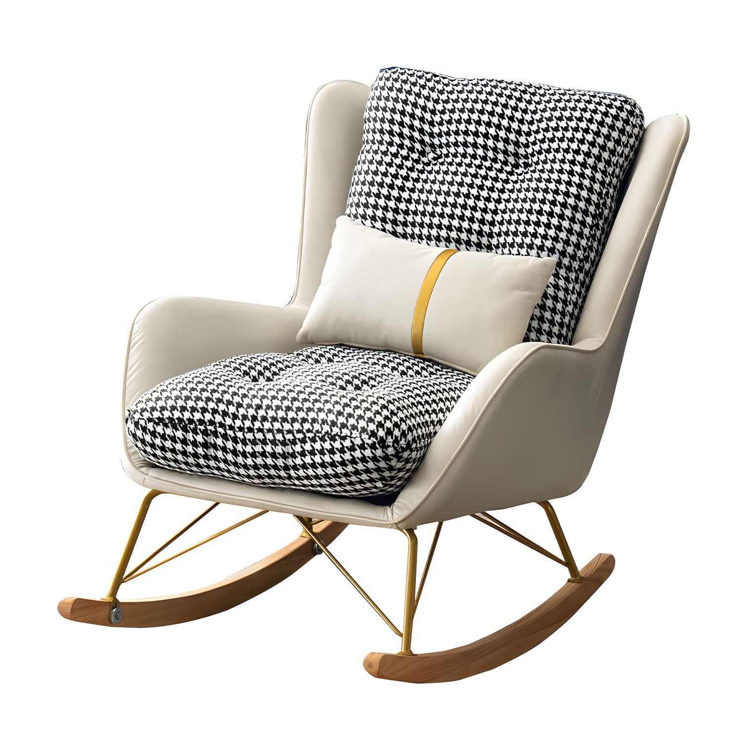 Modern Upholstered Rocker Chair Metal Frame Friction Resistant Rocker Chair for Home - image 11