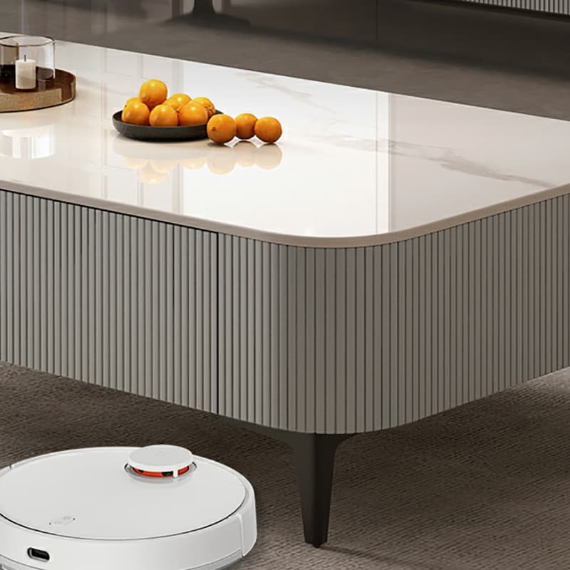 Mission Style Single Oblong Stone Coffee Table with 4 Legs for Home - image 9
