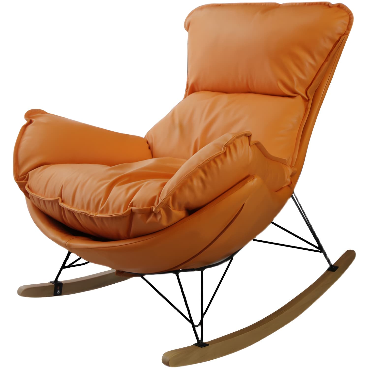 Modern Glider Chair Upholstered Removable Cushions Rocking Chair with Dark Legs - image 15
