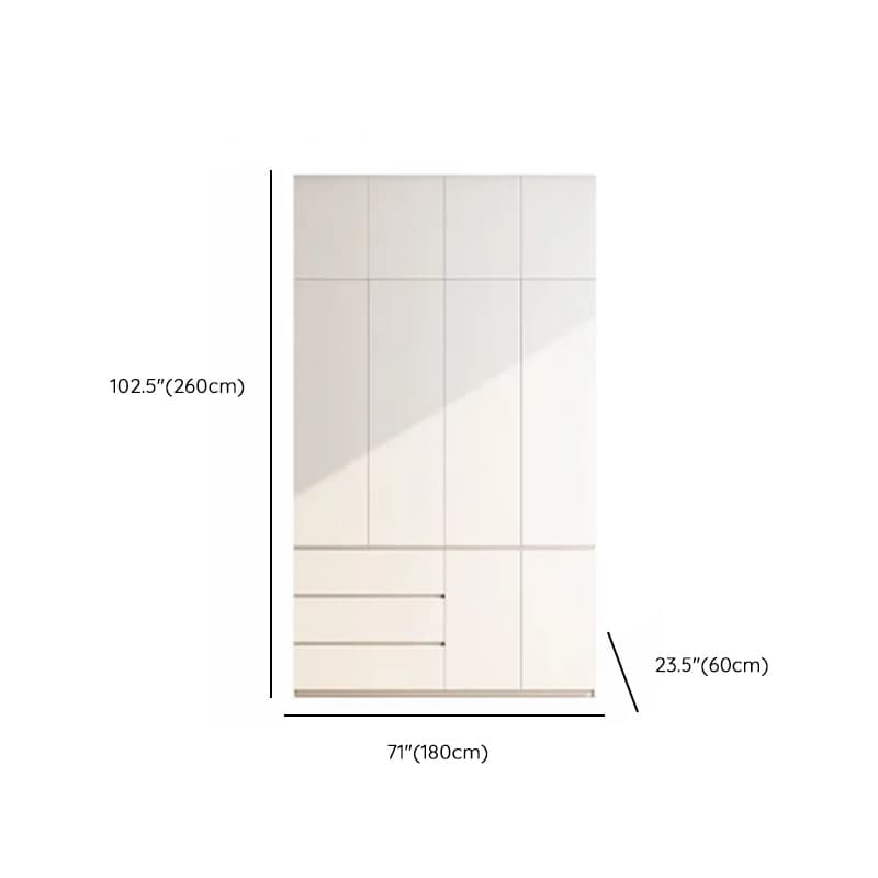 Minimalist Chalk Wooden Cabinet Armoire with Soft Close Drawer, Soft Close Door, Interior Shelves, and Clothing Rod - image 21