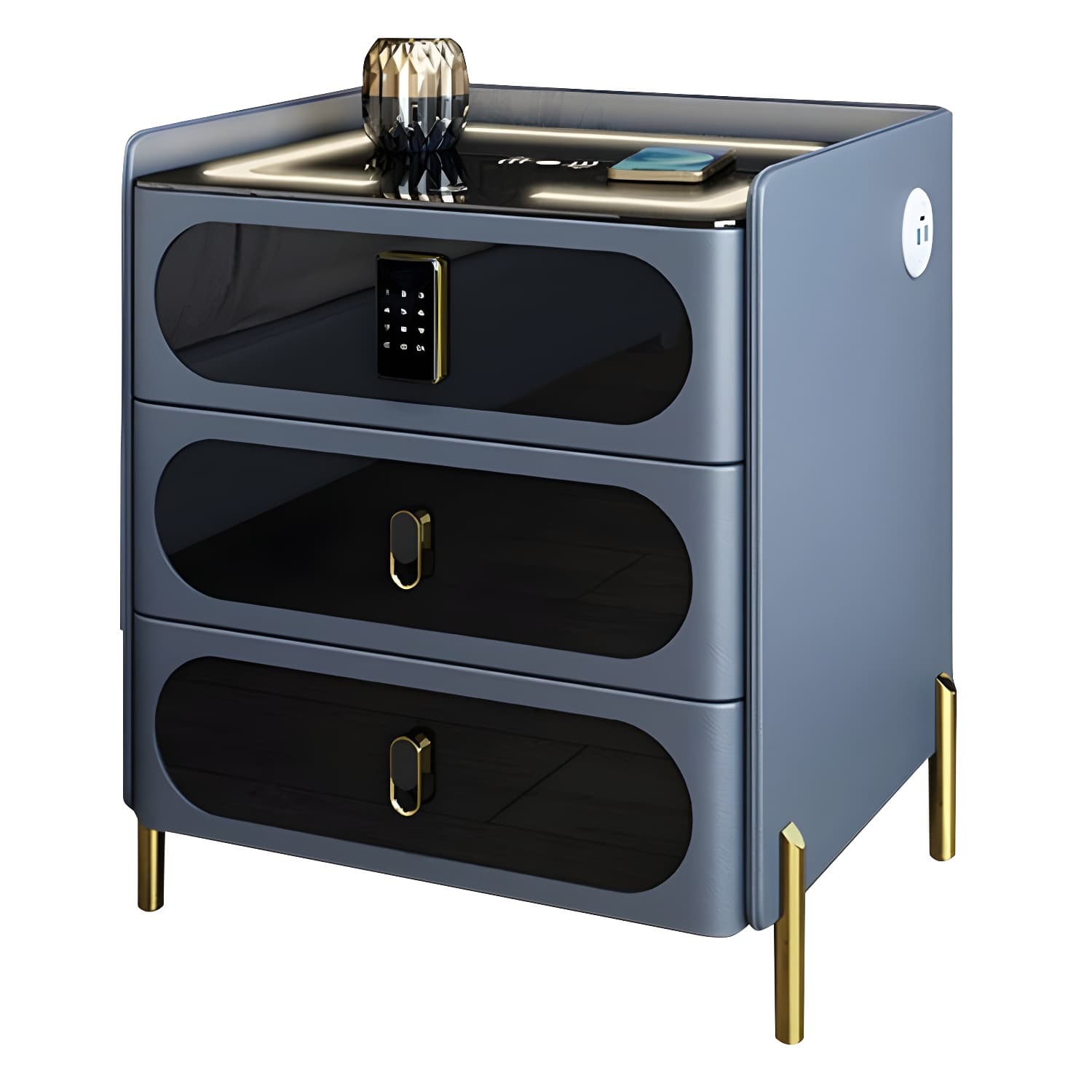 Ornate Bedside Cabinet Made from Solid Wood Shape in Rectangular for Bedroom - image 16