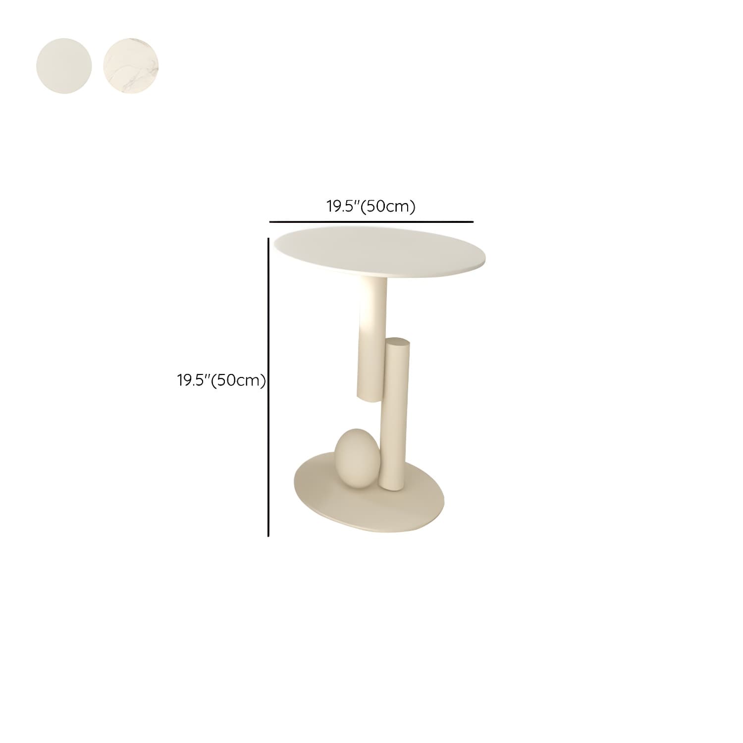 White Stone Modern Coffee Table with Abstract Steel Base for Living Room - image 15