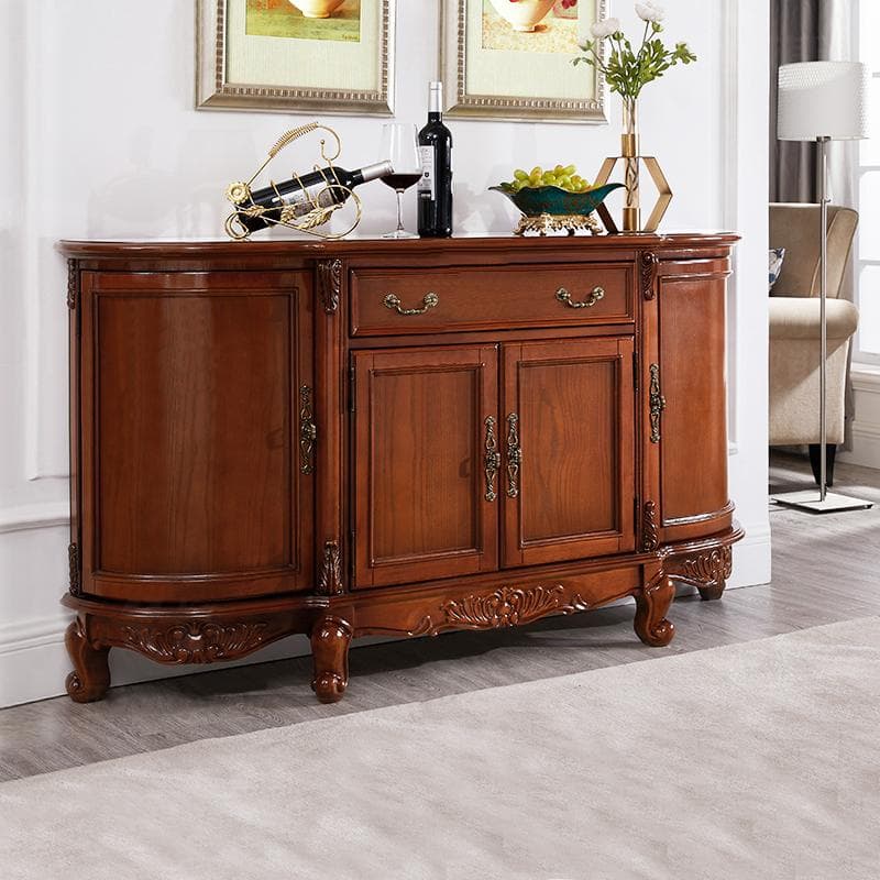 Traditional Wooden Sideboard with Storage Cabinets and Drawers - image 5