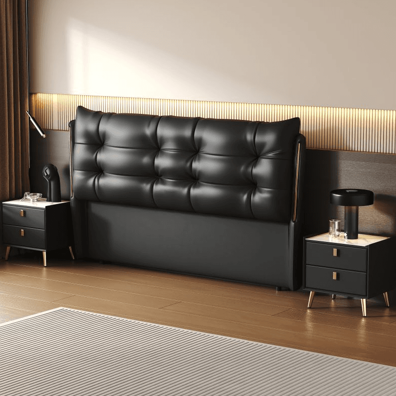Simplistic Style Wingback Headboard with No Distressing, Piled Tufted Rectangular Shape for King/Queen/Full Bed, Featuring Sponge Upholstery Fill and Standard Height - image 6