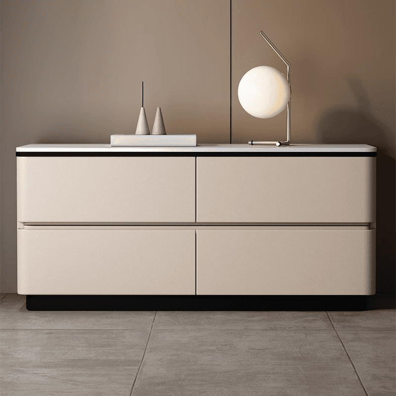Modish Nightstand With Drawer Organization with 4 Drawers and Stone Tabletop - image 9