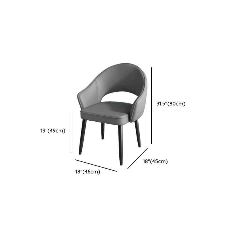 Modish Arm Chair with Ventilated Back, Padded Upholstery, Arms, and Steel Legs - image 19