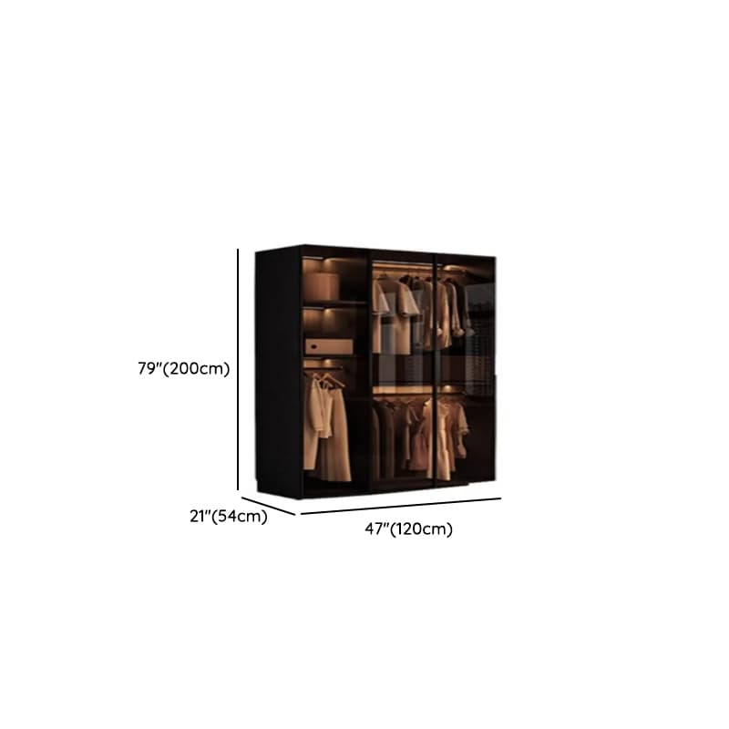 Storm Gray Minimalist Laminate Cabinet Armoire with Soft Close Drawer, Soft Close Door, Interior Shelves, and Clothing Rod - image 9
