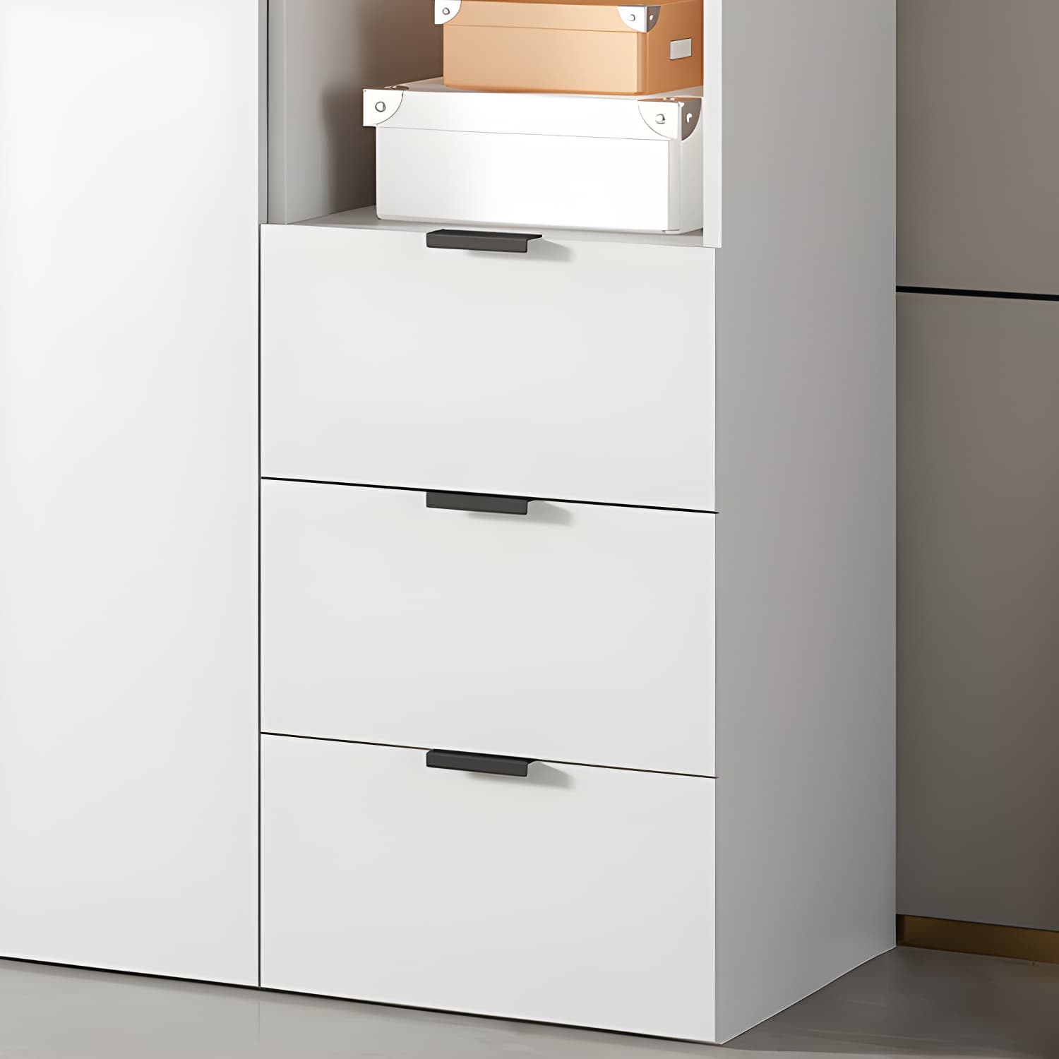 White Wood Wardrobe Armoire with Hinged Doors and Shelves Included - image 8