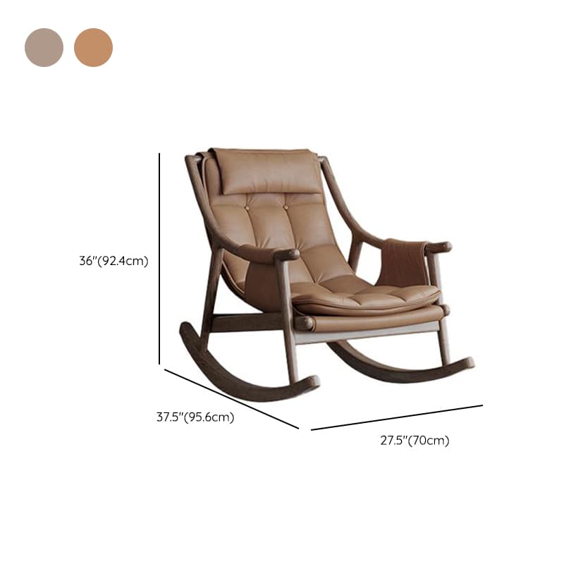 Simple Upholstered Rocking Chair with Ottoman, Scratch-tolerant Padded Track Arm, 2 Piece Set - image 16