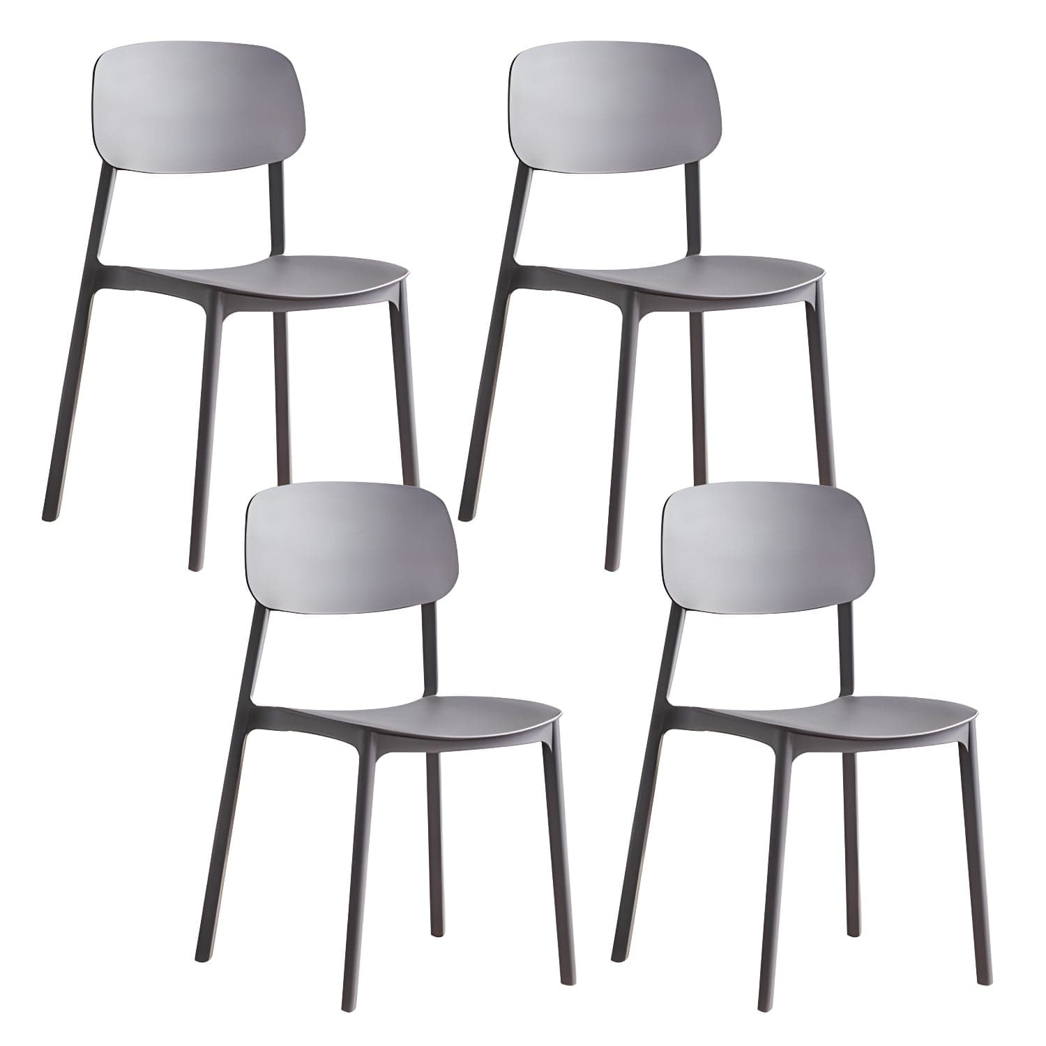 Plastic Indoor-Outdoor Side Chair Armless Stackable Dining Chairs - image 3
