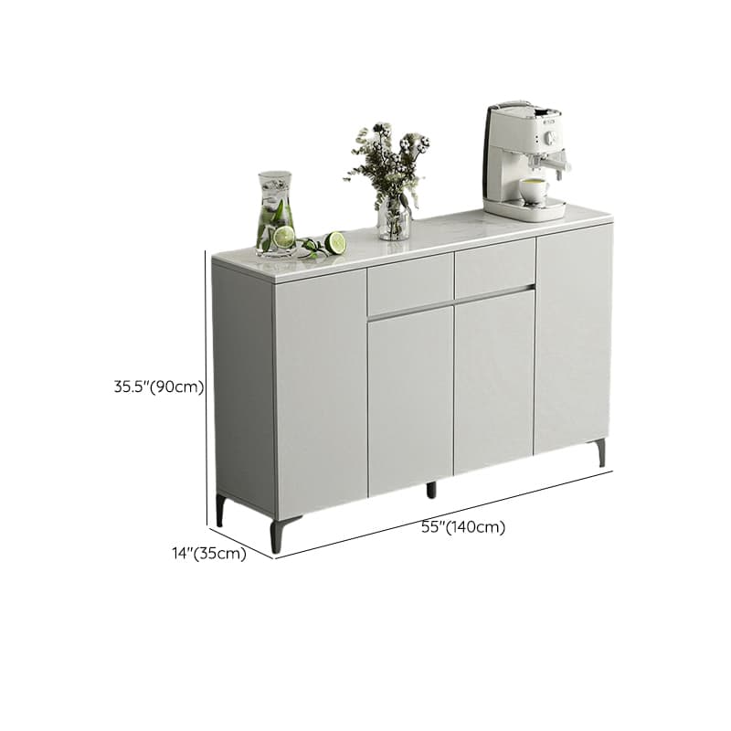 Contemporary Living Room Stone Top Sideboard with Doors and Drawers - image 14