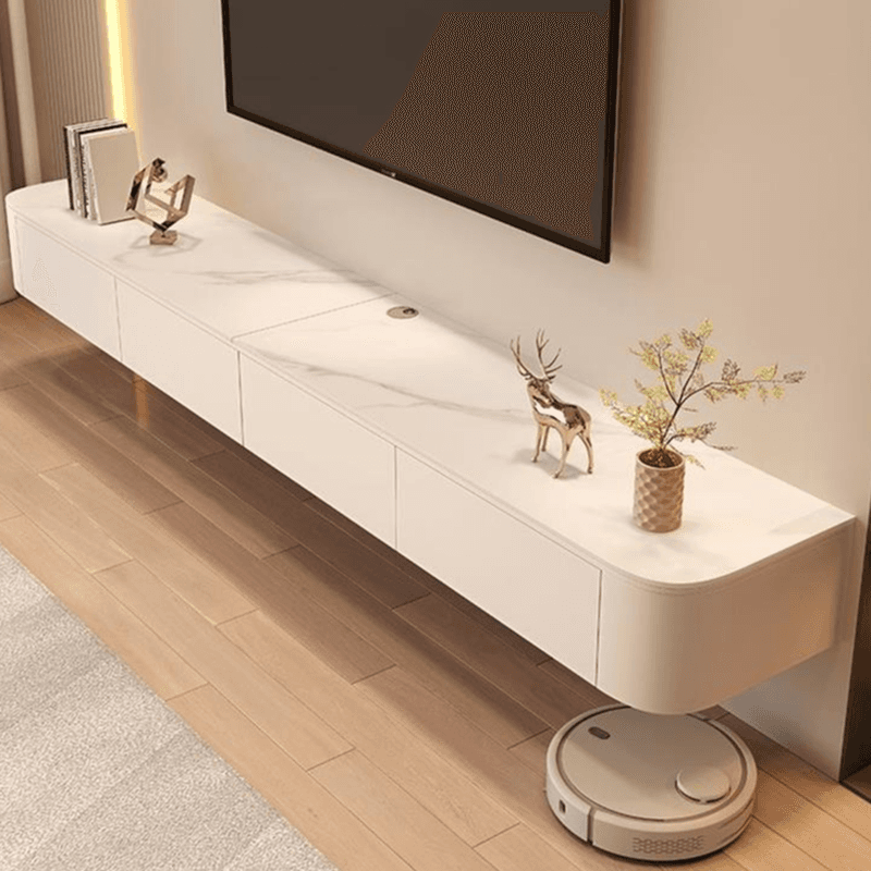 Wall Hanging Stone Countertop TV Stand for Parlor with 2 Doors - image 3