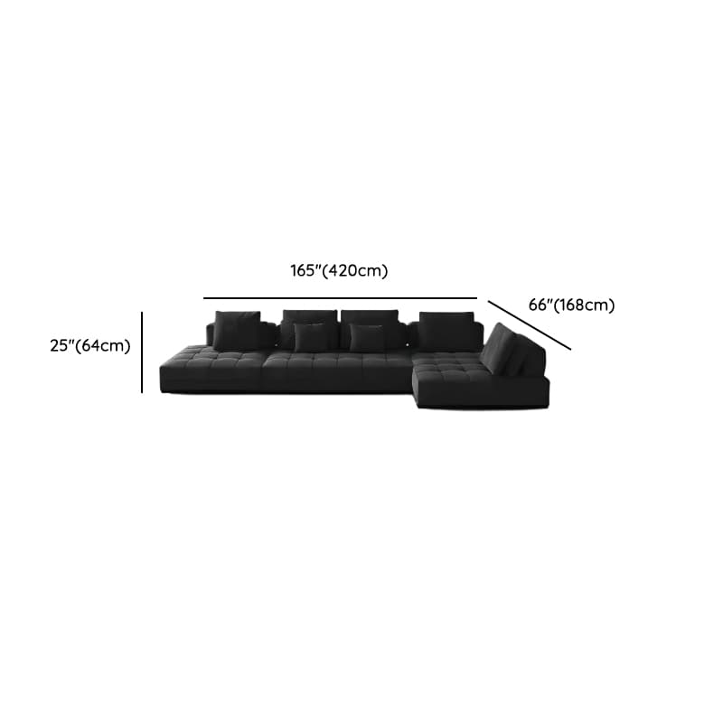 L-Shape Dark Upholstery Corner Sectional, Seats 5 with Button-tufted Design - image 14