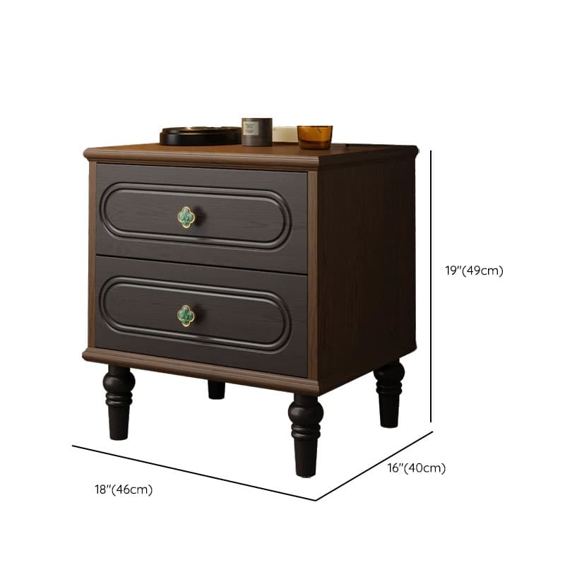 Organic Modern Nightstand With Drawer Organization Featuring 2 Drawers, Natural Wood Countertop, and Leg - image 19