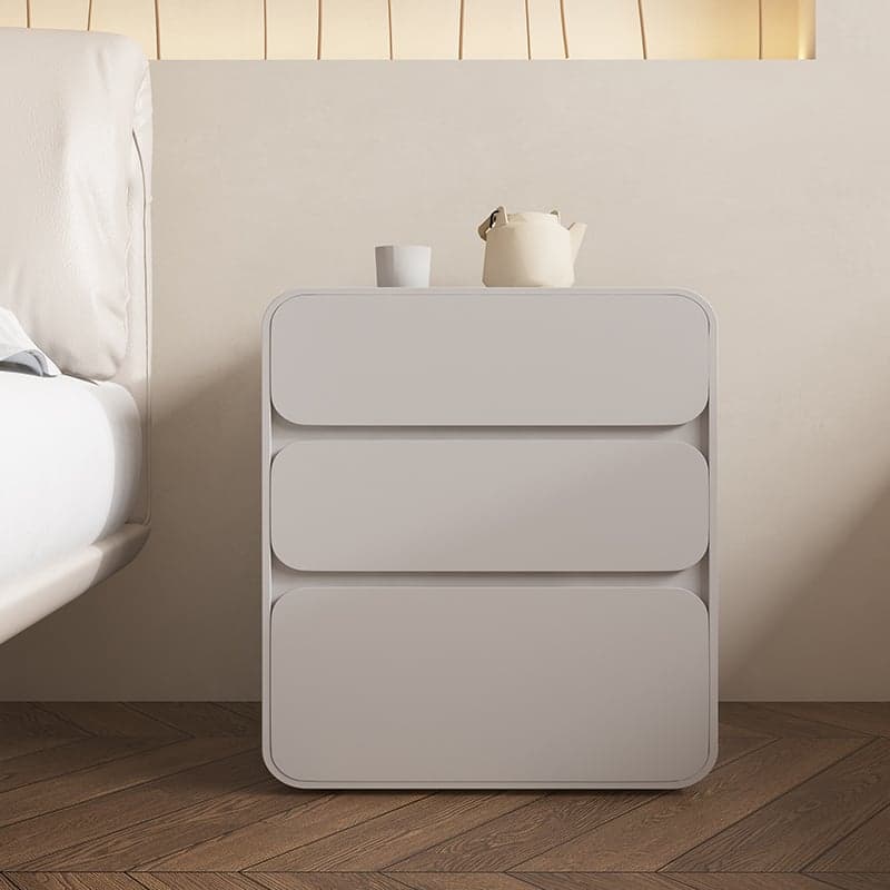 Organic Modern Coffee Pu Leather Nightstand With Drawer Organization, 1 Piece - image 5