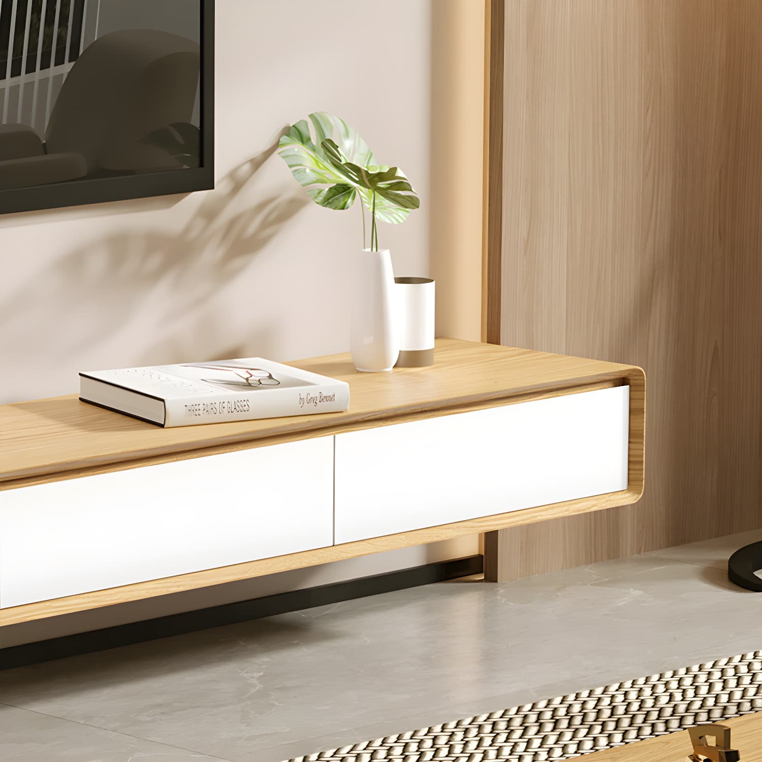 9"H Floating TV Console Modern TV Stand with Drawers for Living Room - image 7