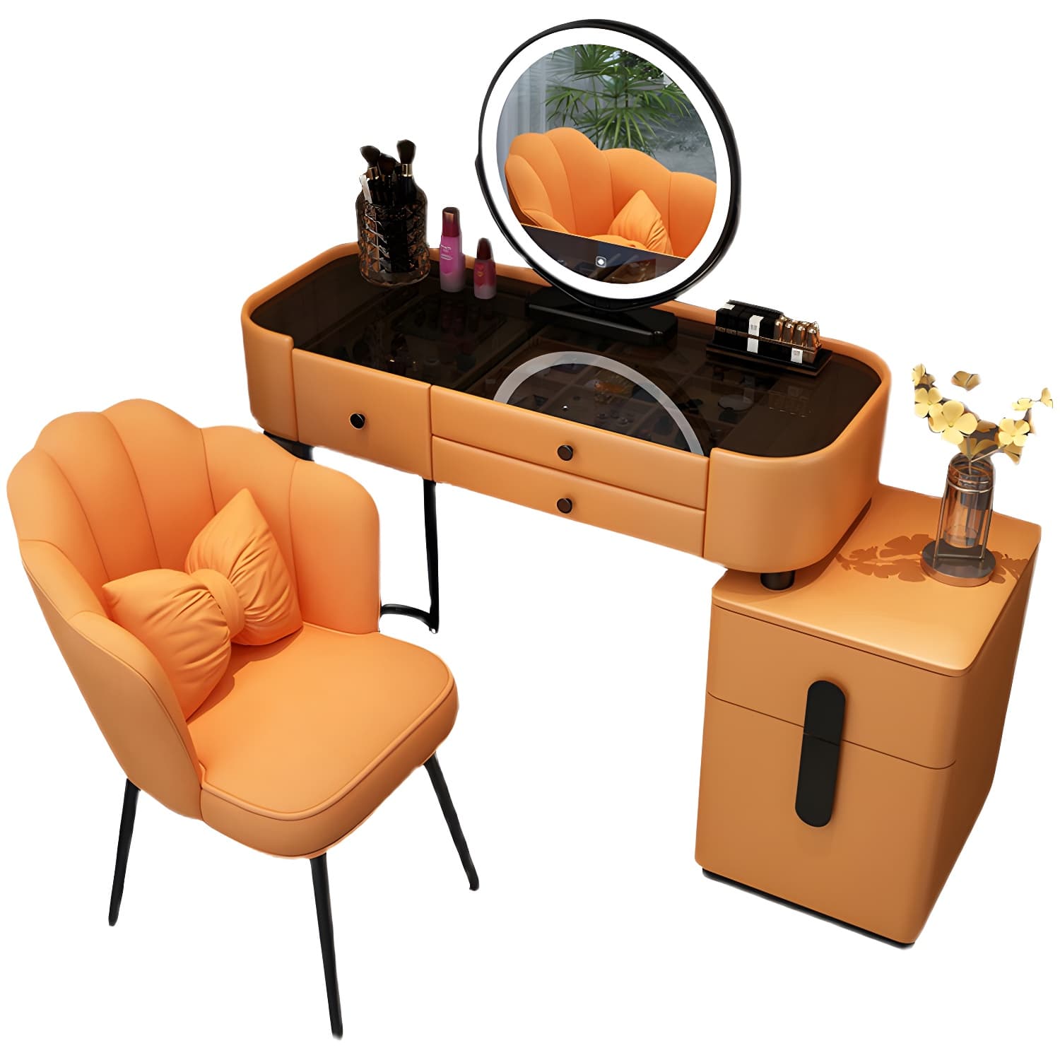 5-Drawers Vanity Desk Modern Stone Top Vanity Dressing Table - image 11