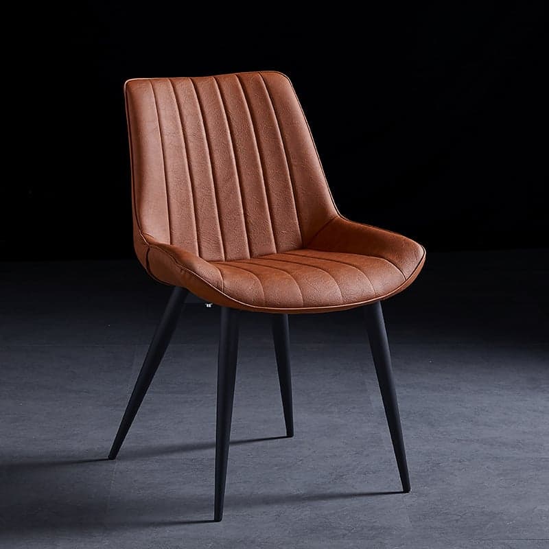 Outlined Faux Leather Upholstered Reliable Side Chair with Metal 4 Legs for Restaurant - image 7