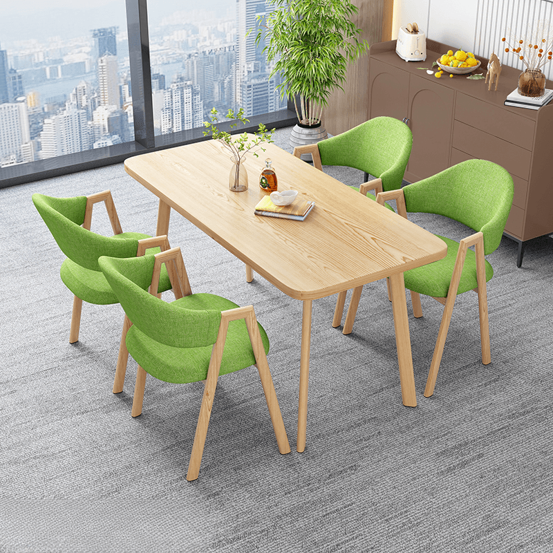 Casual Dining Table Set with Natural Wood Finish, Reclaimed Wood Top, and Seating for 4 Chairs - image 4