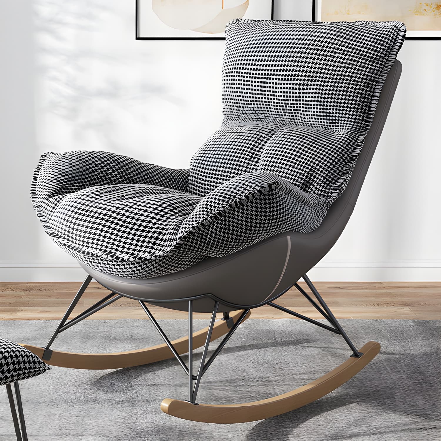 Modern Leisure Chaise Rocking Chair Lounge Upholstered Chaise for Living Room - image 17