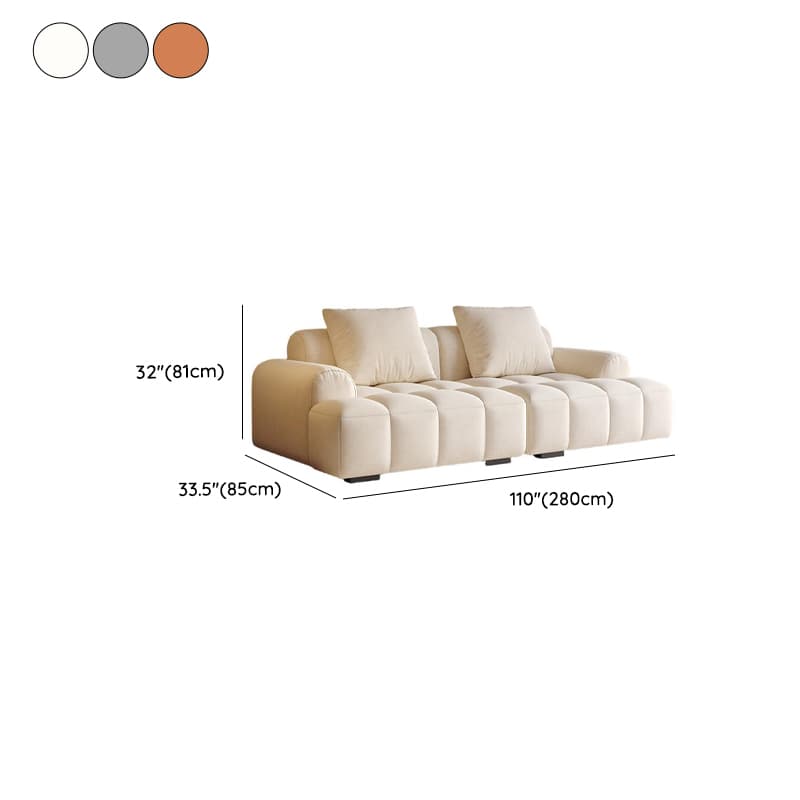 Modern Solid Color Tear Resistant Standard Sofa in Light Gray/Ivory/Citrus Color with 4-seater/Seats 5/3-seater and 2 Pillows - image 14