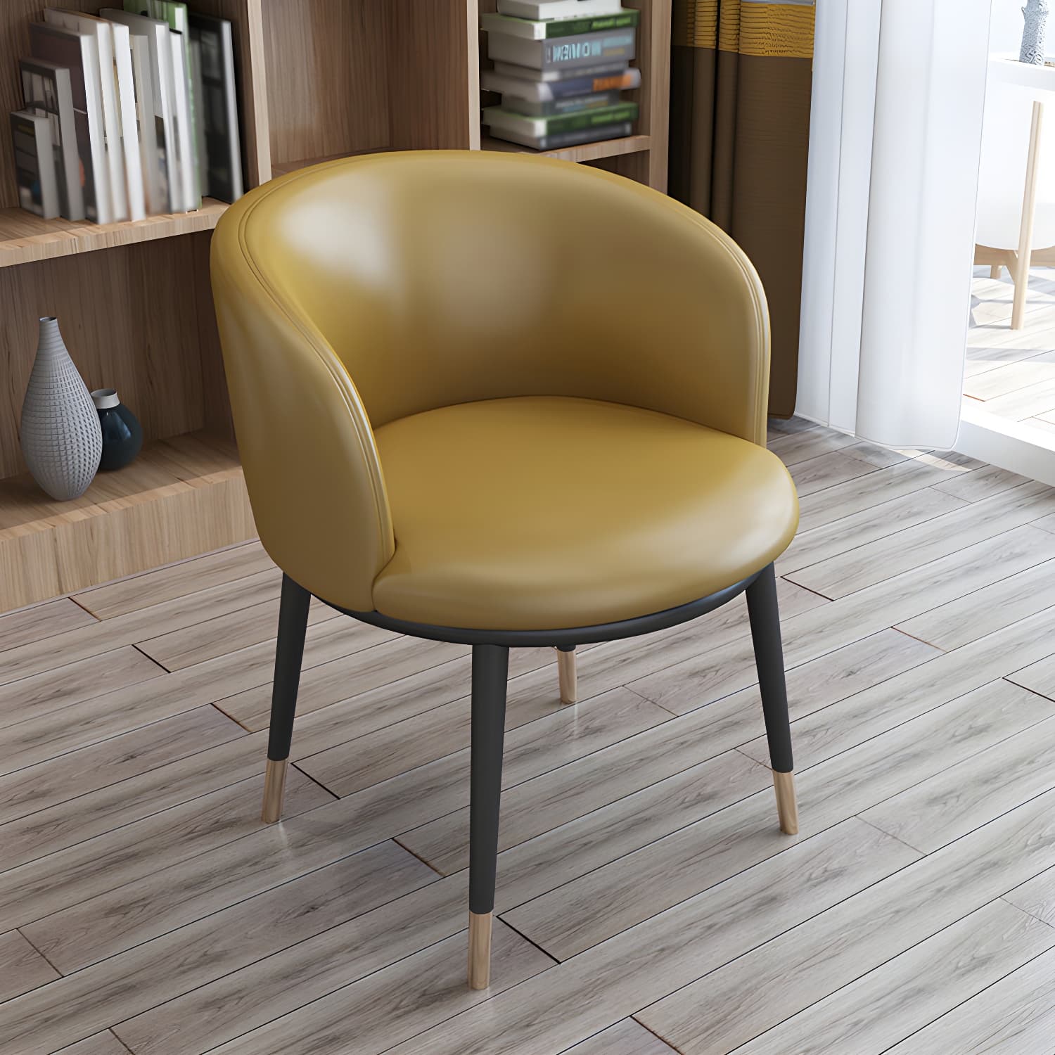 Faux Leather Contemporary Dining Chair with 4 Legs Matte Finish Solid Back Chair - image 16