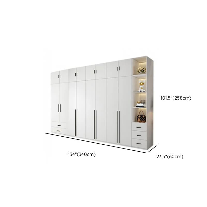 White Lumber Detached Wardrobe Closet with Soft Close Drawer, Door, Interior Shelves, and Clothing Rod - image 61
