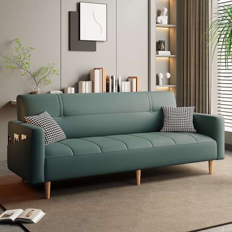 Trendy Solid Color Water Resistant Standard Sofa/Loveseat with Arm, Seating for 2 People/Seats 3, Receptacle Storage, and 2 Pillows