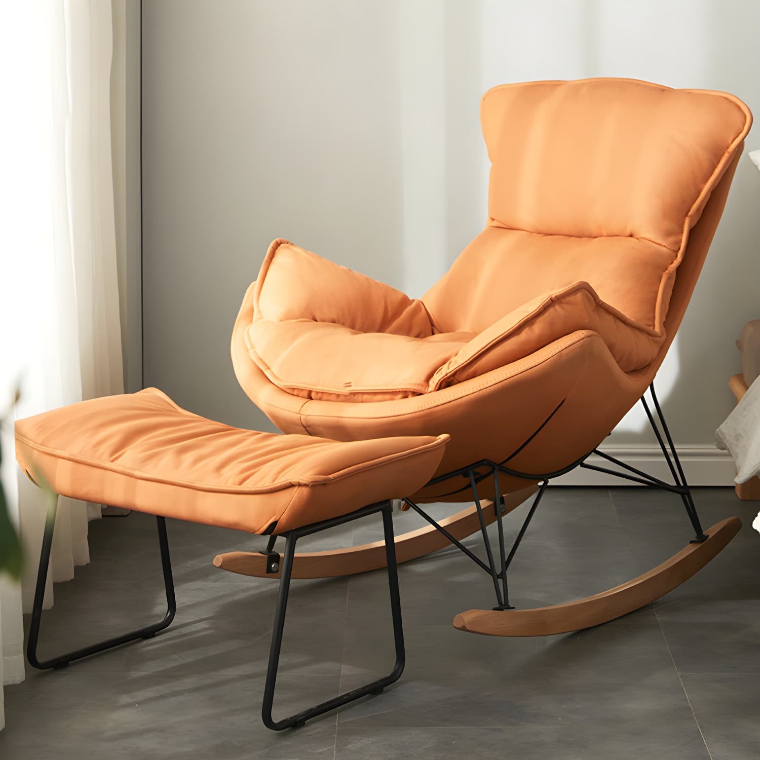 36" Wide Upholstered Removable Rocking Accent Chair with Light Legs - image 10