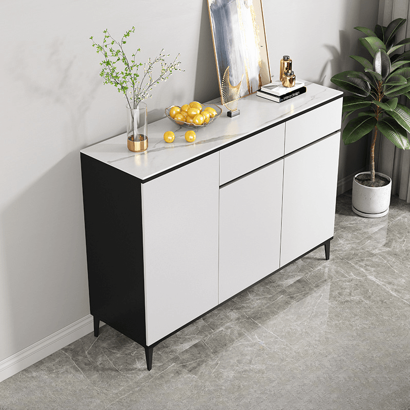 Versatile Sideboard with 2/3 Drawers, Closet Cabinet, Standard/Narrow/Wide Sizes, 3/Two Internal Shelves, Drawer Storage, Manufactured Wood/Stone Countertop, and 4/2/3 Doors