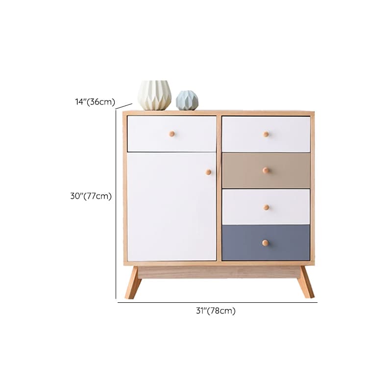Five-Drawer Wooden Dresser, Natural Color, Modern Design, 50in Length, Pre-Drilled - image 18