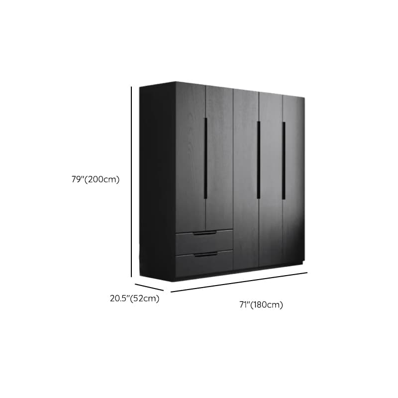 Ink Trendy Timber Wardrobe Armoire with Soft Close Drawer and Door, Interior Shelves, Clothing Rod - image 16