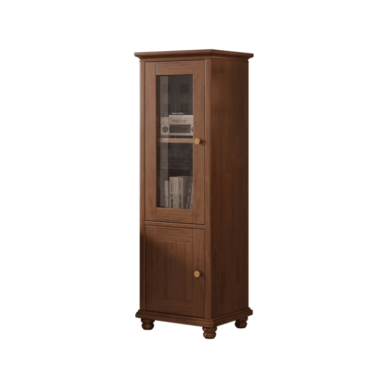 Modern Simple Style Rectangular Accent Cabinet with Closet, 3 Shelvings, Cabinet Knobs, Chalk/Sepia/Wood Color Top, and Stain Resistant Finish