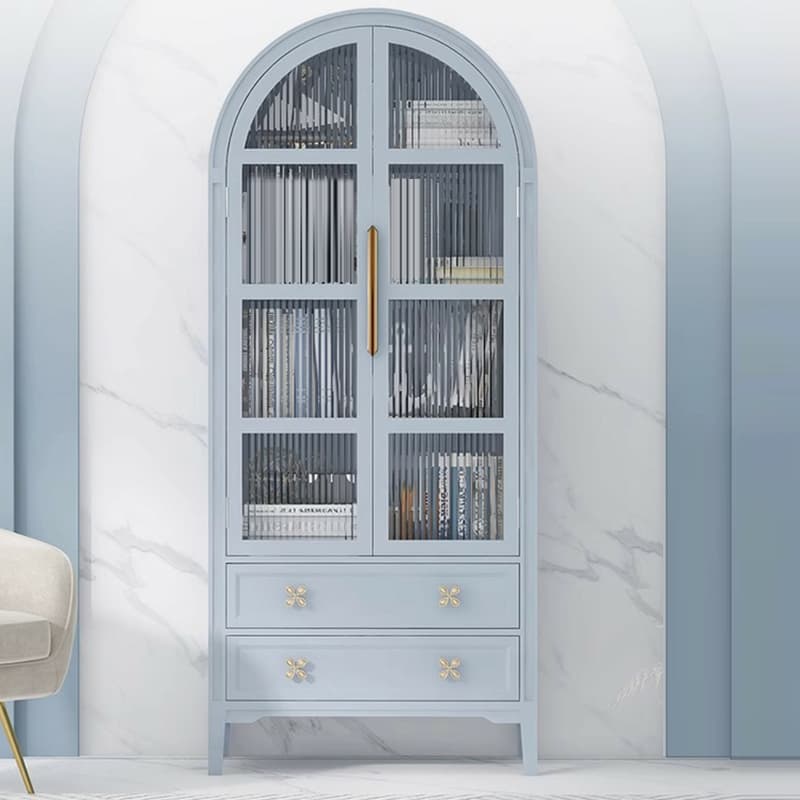 Self-supporting Grey /Azure/Peony Natural Wood Accent Cabinet with Squared Leg Drawing Room - image 5
