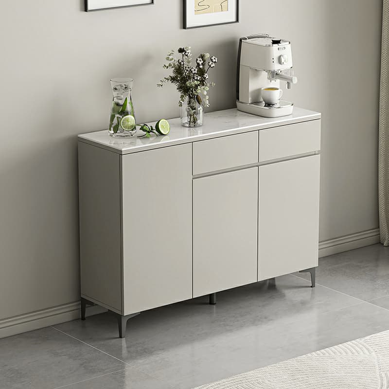 Contemporary Living Room Stone Top Sideboard with Doors and Drawers - image 3