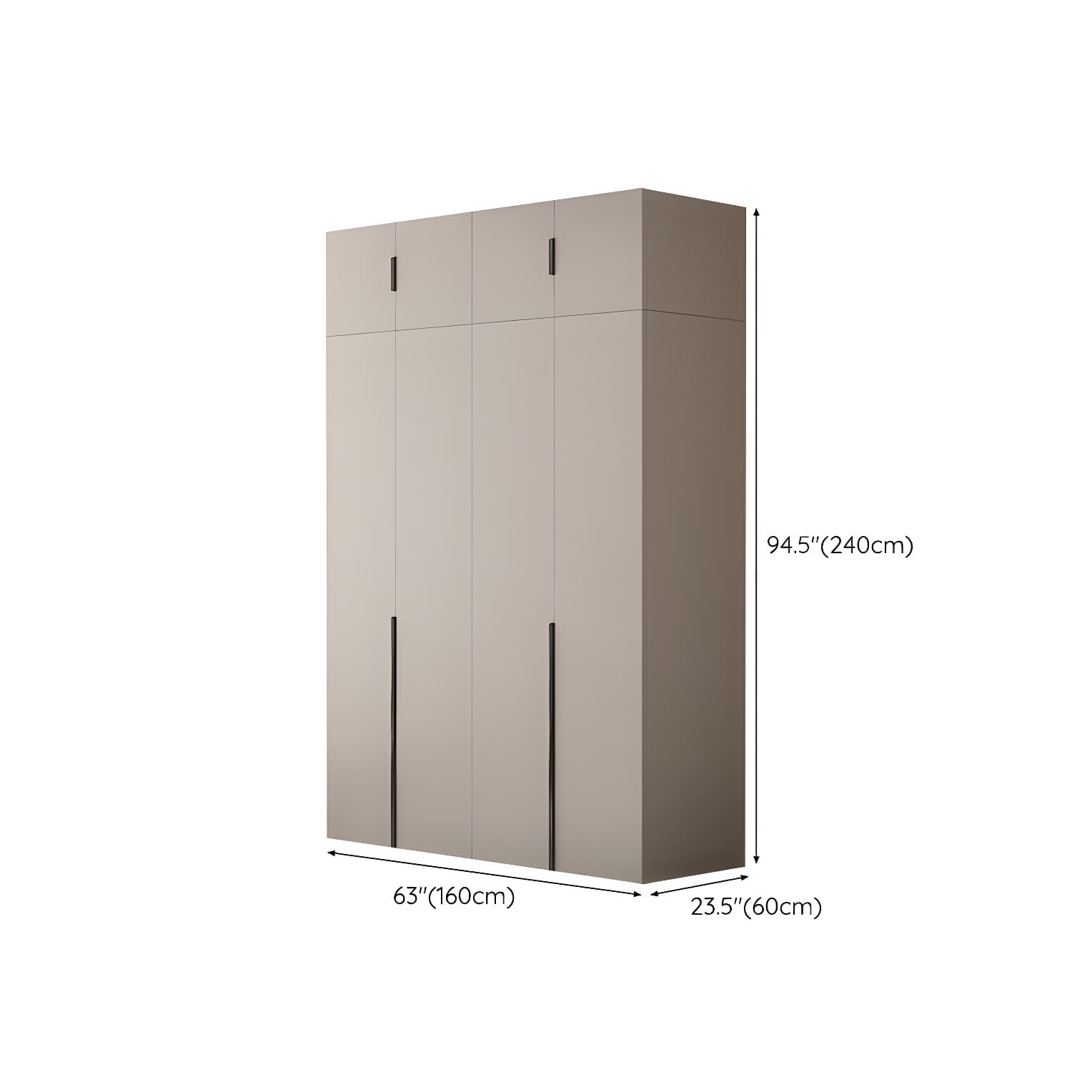 Modern Grey Wardrobe Armoire with Clothing Rod & Adjustable Shelves - image 23
