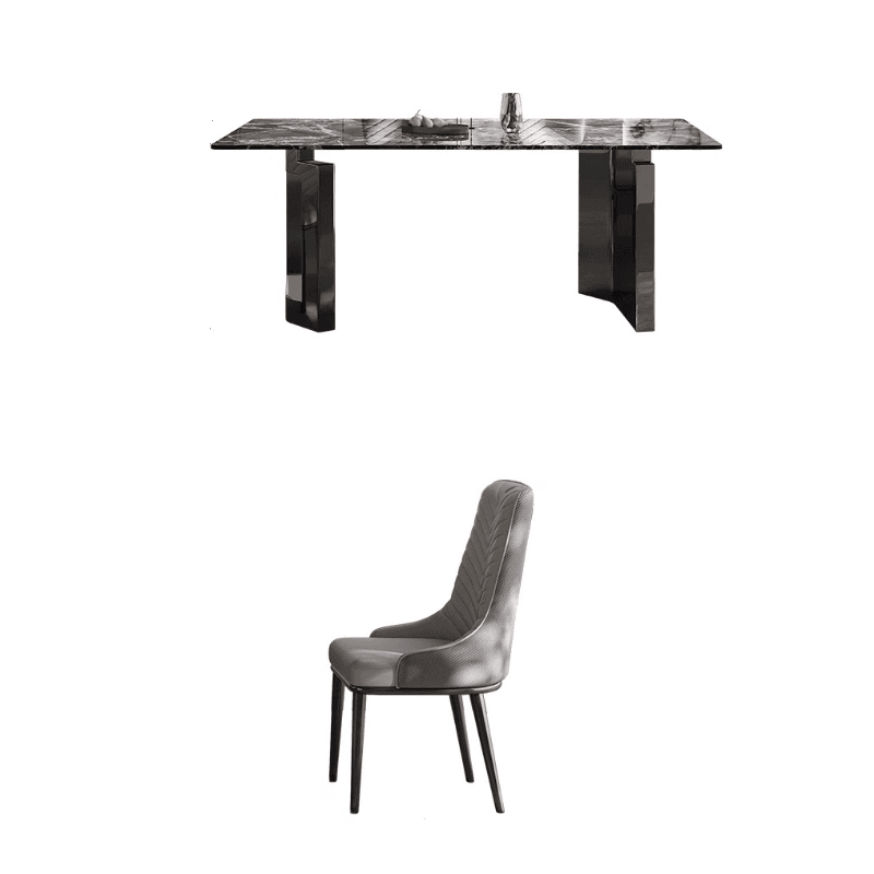 Dining Table Set with Marble Slab Top for 6 People/4 People in Multicolor - image 6