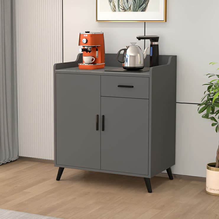 Contemporary Wood Sideboard Credenza with Stone Countertop and Drawers Included - image 3