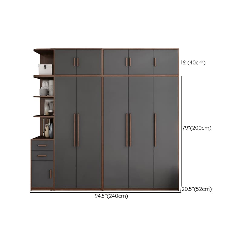 Traditional Wood Wardrobe Armoire with Drawers, Shelves, and Clothing Rod - image 19