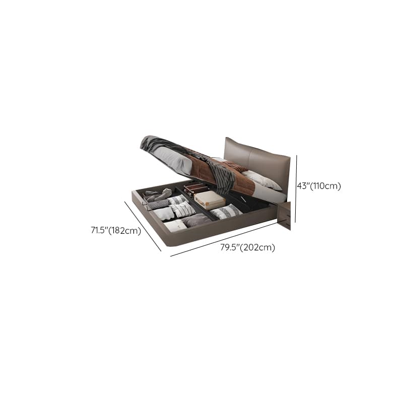 Solid Color Sponge Upholstered Storage Included Panel Bed for Bedroom - image 18
