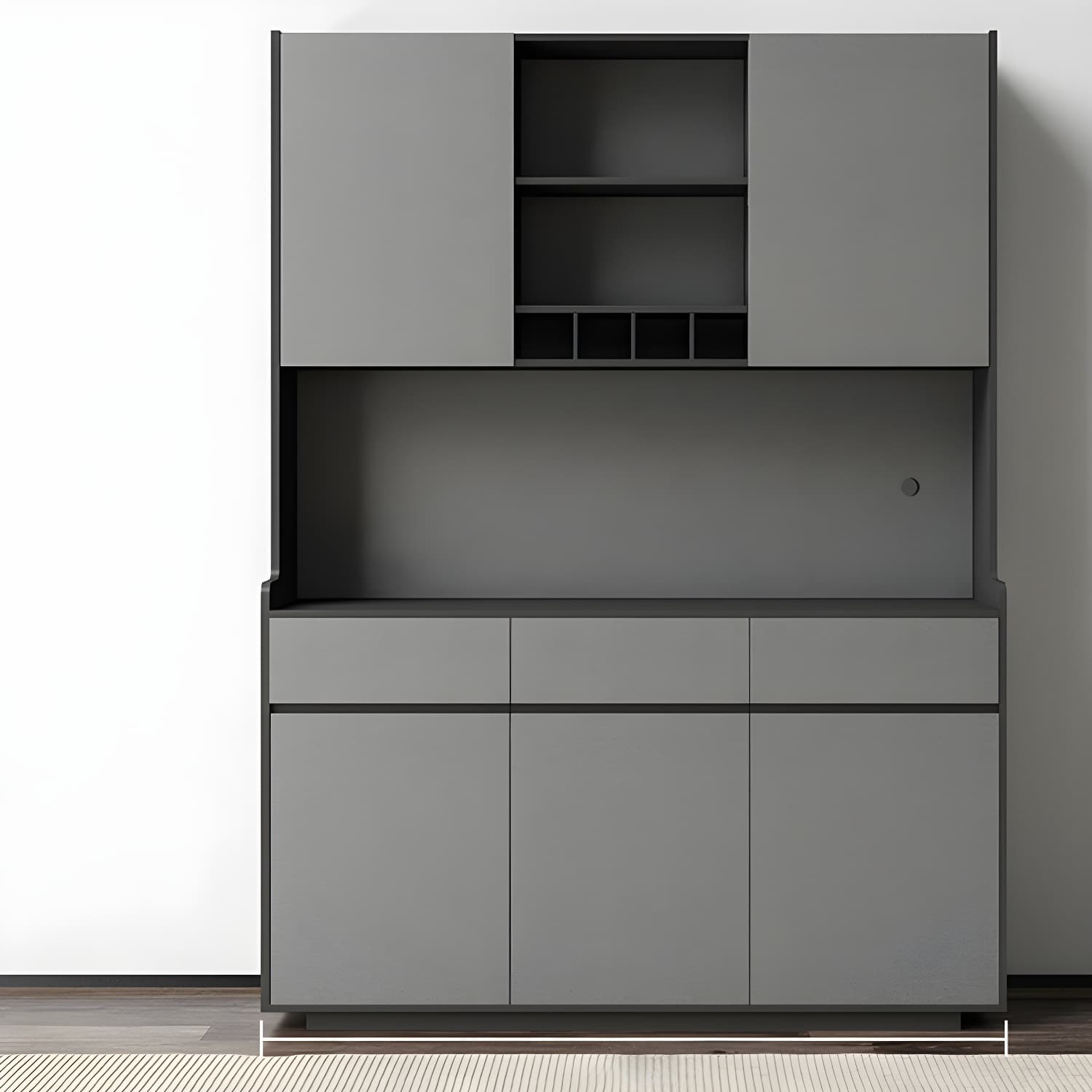 Five Doors Three Drawers Sideboard Glam Buffet Server for Living Room